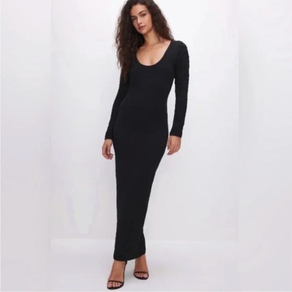 Good American Scrunchie Long Sleeve Bodycon Dress